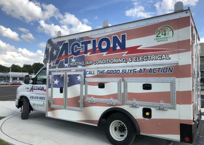Action Heating and Air Work Truck Graphics