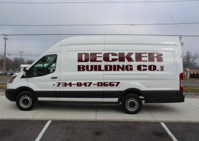 Decker Building Work Van Decal
