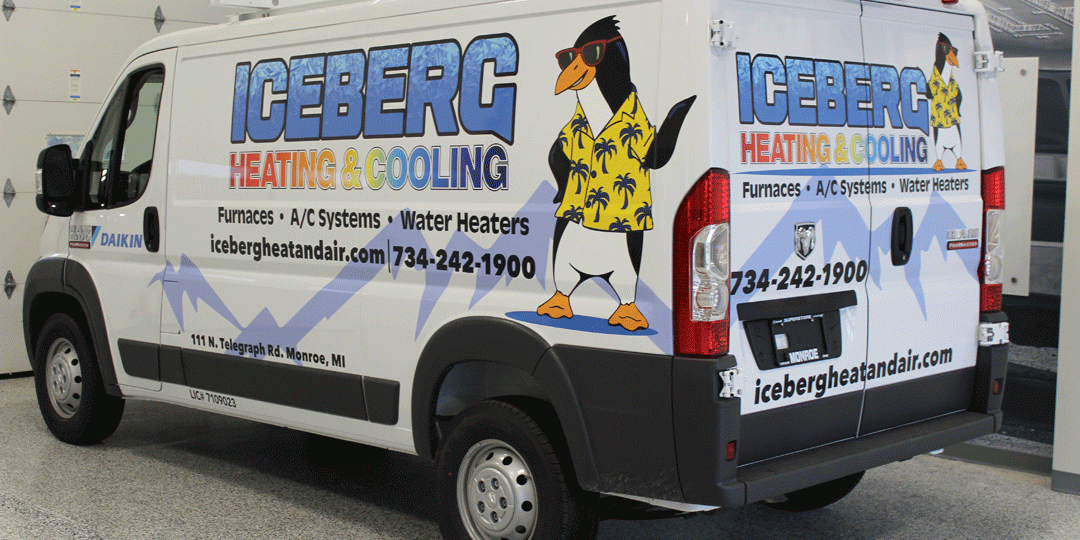 Iceberg Heating & Cooling Van Wrap